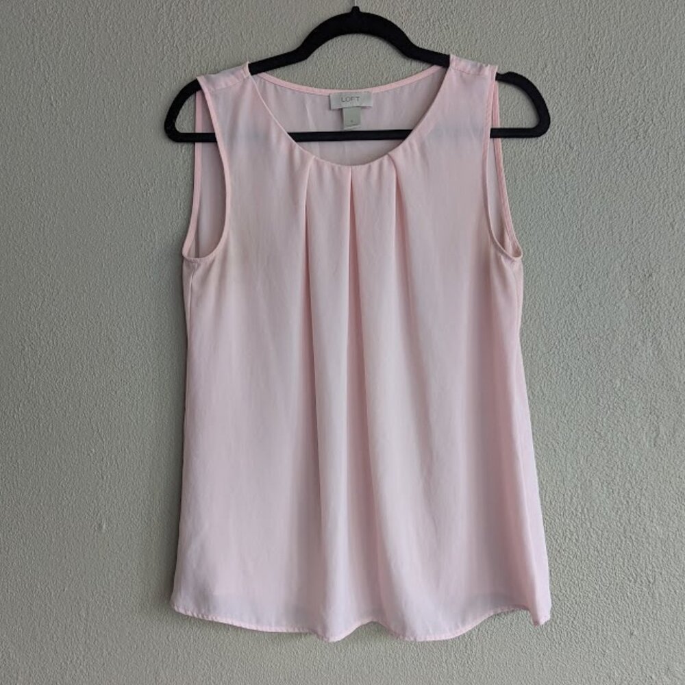 Ann Taylor LOFT Women’s * Pleated Scoop Neck Sleeveless Blouse * Size Small